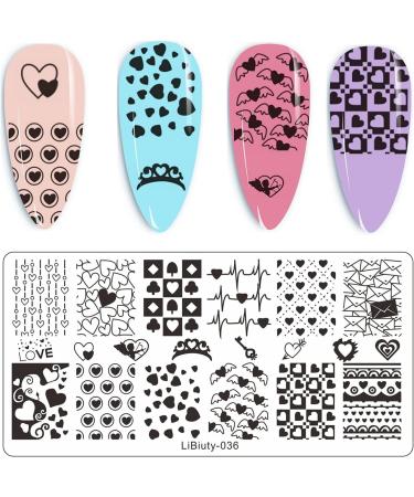 JEEWHEET Nail Stamping Kit - 6pcs Plates, Stamper, Scraper, 4 Replacement Heads - Nail Art Decorate Patterns - Line, Heart, Cat, Flower - Buy Online on GoSupps.com