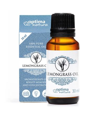 Lemongrass Oil Optima Natura 100% Pure Natural Essential Lemongrass Oil Massage Oil Ideal for Aromatherapy 30ml Lemongrass 30ml