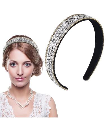 Sibba Rhinestone Wide Hair Band - Bridal Wedding Fashion Headpiece - Buy Online on GoSupps.com