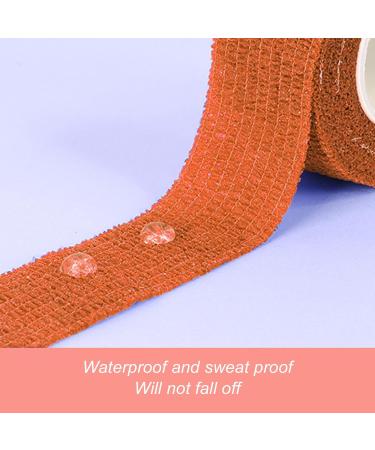 Self Adhesive Bandage Wrap - 10 Rolls Compression Wrap for Athletes | Elastic Fixation Bandage for Wrist & Ankle | Prevent Calluses | 0.98"x78.74" (Orange - Buy Online on GoSupps.com