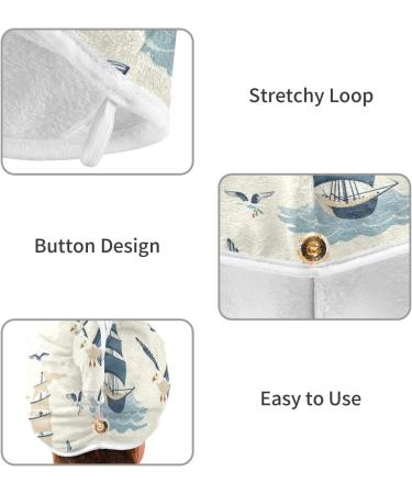 Seagull Boat Hair Towel 2 Pack - Super Absorbent Quick Dry Hair Turbans for Women & Girls | Ideal Hair Drying Solution - Buy Online on GoSupps.com