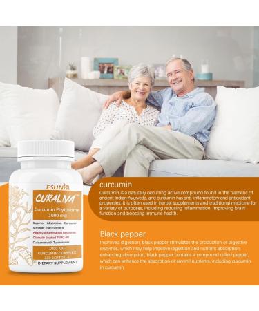 CURALIVA - Curcumin Phytosome 1000 mg - Clinically Studied High Absorption Curcumin Complex - Supports Health in Joints GI Tract Liver Muscles & Immune Health Support - 120 Capsules - 60 Servings - Buy Online on GoSupps.com
