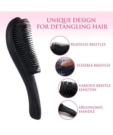 Wise Mage Detangling Hair Brush - Black | For Women and Men - Buy Online on GoSupps.com