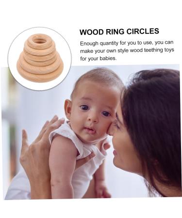 Ibasenice 18 PC Wooden Baby Accessories | Natural Wood Molar Rings & Teething Toys for Newborns - Buy Online on GoSupps.com