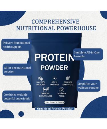 hanachi Protein Powder Over 80 Trace Elements with Beef Protein Powder Collagen Powder Raw Honey Maple Syrup Organic Dates Improved Skin Elasticity More Muscle Gain Gentle On Gut 500g (1) - Buy Online on GoSupps.com