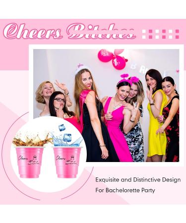 Lounsweer 100 Pcs 2 Oz Disposable Plastic Shot Glasses - Pink Cheerful Party Cups for Bachelorette & Birthday - Buy Online on GoSupps.com