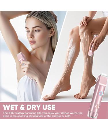 Womens Shaver Double Shaver Electric Womens Hair Clipper Body Trimmer Intimate Shaver Bikini Trimming IPX7 Waterproof WetDry Travel Epilator - Buy Online on GoSupps.com