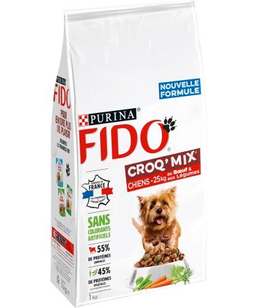 FIDO CROQ' MIX | Beef Cereal and Vegetable Croquettes for Small and Medium Dogs | Pack of 6 Bags x 1 kg - Buy Online on GoSupps.com