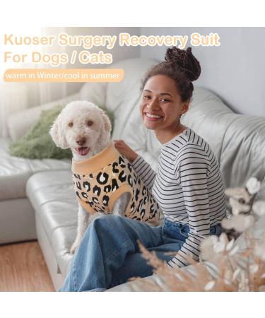 Kuoser Dog Body Post-Op & E-Collar Alternative Breathable Anti-Lick Design for Male & Female Dogs Dark Brown - Buy Online on GoSupps.com