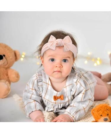 Volumoon Baby Girls Hair Bands - Soft Elastic Forehead Straps & Curved Knot Design | 2 Pack Nylon Headbands for Newborns & Toddlers - Buy Online on GoSupps.com