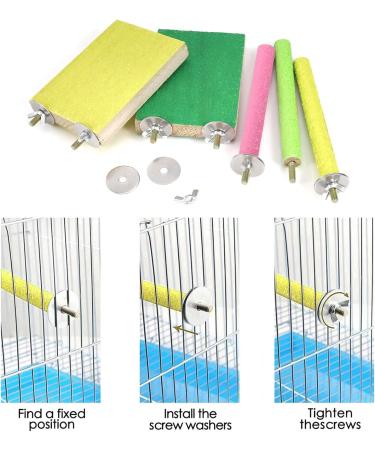 upain 5 Pack Parrot Perches Stand Natural Wood Bird Scrub Perch Platform and Paw Grinding Stick Bird Cage Toys Accessories for Small Parakeets Cockatiels Budgies Parakeet Lovebird - Buy Online on GoSupps.com
