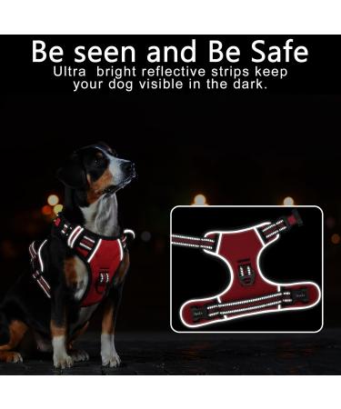 Buy Heele Dog Crockery & Adjustable Reflective Breast Harness - Anti-Train Running Harness with Lockable Snap Lock Red Size L (43-86cm) - International Shipping Available - Buy Online on GoSupps.com