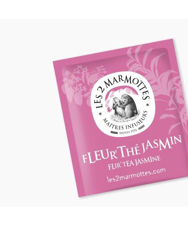 Les 2 Marmottes Fleur th Jasmin - 100% ORGANIC floral green tea with jasmine - Relaxing and soothing - For breakfast - 30 Sa - Buy Online on GoSupps.com