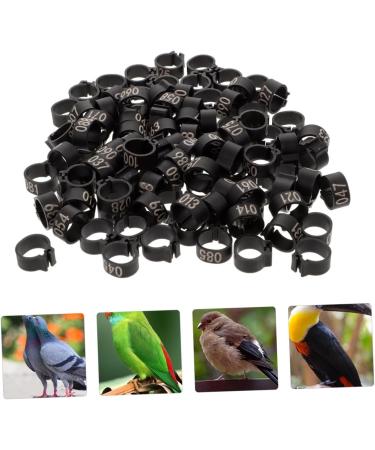 Sosoport 100 Pcs Pigeon Anklet Feeder Legs Oyster Shell for Chickens Tag Band Charm Poultry Pen Plastic 1.3X1.3CM Black - Buy Online on GoSupps.com