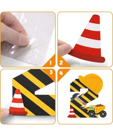 Construction 2nd Birthday Party Supplies - Paper Mache 2 Number Sign, Dump Truck Decor, Construction Hat Ornaments - Buy Online on GoSupps.com