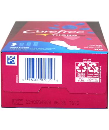 Carefree Thong Pantiliners Unscented 49 ct - Comfort and Protection - Buy Online on GoSupps.com