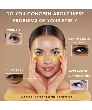 24 Pairs Eye Patches Gel Mask Under Eye Bags Anti Dark Circles Eye Patch in Gel Under Eyes Collagen Mask with Moisturizing Effect and Improve Wrinkles and Fine Lines Eye Care (24K Gold) - Buy Online on GoSupps.com