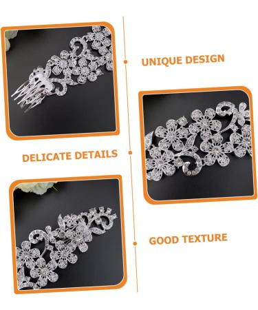Mikinona Crystal Hair Comb Floral Headpiece Bridal Hair Comb Flower Crystal Hair Accessories Bridal Hair Accessories Wedding Hair Clip Crystal Hair Clips Manual The Photo Rhinestone Bride - Buy Online on GoSupps.com