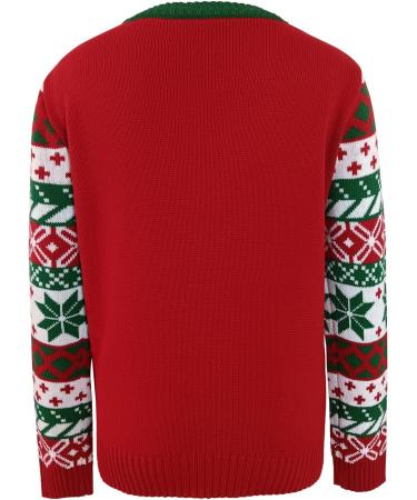 Shop Oversized Genetic Women's Christmas Sweater - Cozy Reindeer Snowflake Knit Pullover in Red - XL - Buy Online on GoSupps.com