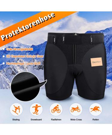 Benken 3D Padded Skiing Protective Shorts for Men & Women - Breathable Hip & Butt Guard for Snowboarding - Buy Online on GoSupps.com