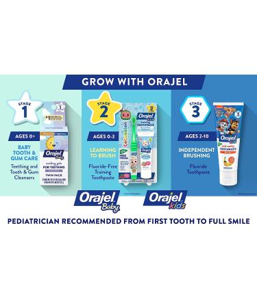 Orajel Baby Elmo Fluoride-Free Tooth & Gum Cleanser Set with Finger Brush and 1oz Toothpaste - Buy Online on GoSupps.com