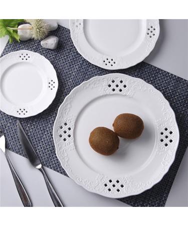 Dinnerware Dishes Plates Hollow Out Dessert Plate White Disc Home Kitchen Restaurant Coffee Shop Flat Plate Ceramic Fruit Plate Round Dinner Plate Dinner Restaurant Family Party Plates (Size : L) Large - Buy Online on GoSupps.com