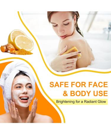 Kojic Acid Soap - Turmeric Soap Bar - Natural Soap - Lemon Turmeric Kojic Acid Soap Bar for Fine Lines Acne Scars - Reduces Blemishes - Rejuvenates Skin - Buy Online on GoSupps.com