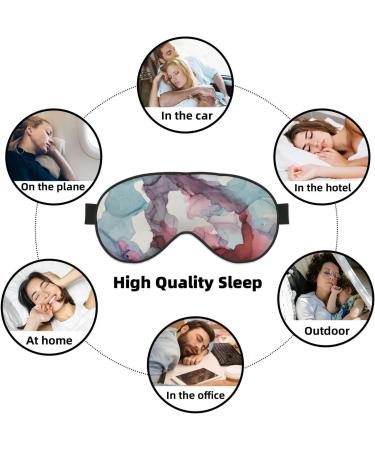 Abstract Marble Print Light Blocking Eye Mask - Soft Adjustable Sleep & Travel Eye Cover in Black - Buy Online on GoSupps.com