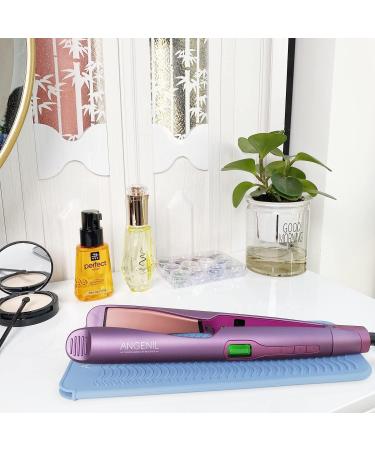 ANGENIL Heat Resistant Silicone Mat Pouch for Hair Styling Tools - Blue | Titanium Ceramic Flat Iron/Curler/Curling Wand Pouch | Beach Waves Styler | Women's Gift - Buy Online on GoSupps.com