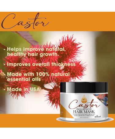 Difeel Essentials Pro-Growth Castor Hair Mask - 8 oz | Natural Hair Mask for Dry Scalp & Hair Growth | International Shipping - Buy Online on GoSupps.com