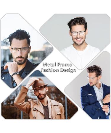 Buy Comfortable Blue Light Blocking Reading Glasses for Men - 3 Pairs with Spring Hinge - UV Protection & Eye Strain Relief - 1.25x Mix Color - Buy Online on GoSupps.com