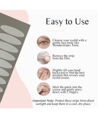 Wonderstripes Invisible Eyelid Tape - Skin-Friendly Eye Lift Strips for Droopy/Hooded Eyes - 64 Medium Silicone Strips (0.16 x 1.02 inch) - Buy Online on GoSupps.com