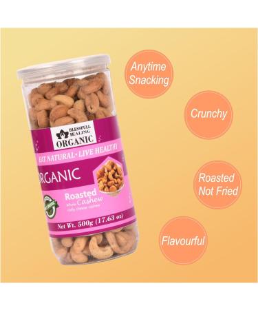 Blessfull Healing Organic Natural Vegan Chilly Cheese Roasted Whole Cashew Nuts Crunchy Kaju 500 Gram - Buy Online on GoSupps.com