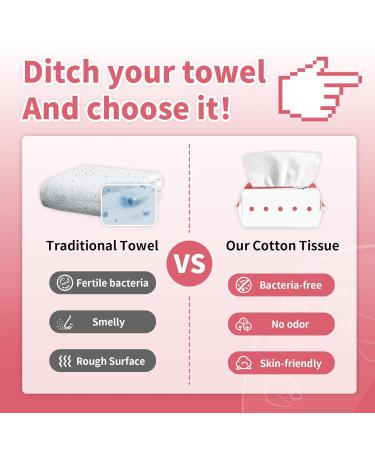 Zonsen Disposable Face Towels - Chemical-Free Biodegradable Ultra Soft Cotton Wipes for Sensitive Skin | 360 Count Pack of 6 - Deeply Cleansing & Lint Free - Buy Online on GoSupps.com