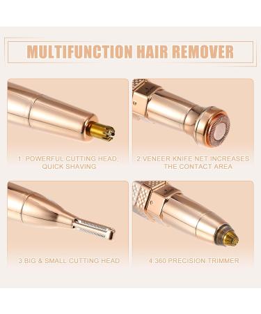 VOCOSTE 4-in-1 Eyebrow Trimmer & Facial Hair Removal for Women - Painless USB Rechargeable Waterproof Nose Hair & Body Hair Remover - Buy Online on GoSupps.com