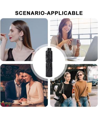 Meindin Rhinestone Empty Spray Bottle | Refillable Bling Crystal Travel Perfume Bottle - Pocket Size 10ml Outdoor Travel Dispensing Bottle for Cosmetic & Perfume Other Liquids Black - Buy Online on GoSupps.com
