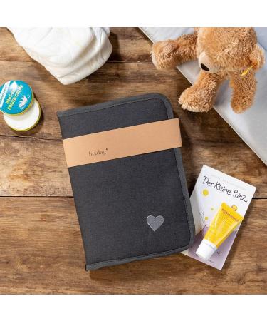 Luxdag Dark Gray Heart Changing Bag with Zipper - Stylish Diaper Bag for On-the-Go with Compartments for Diapers & Wet Wipes - Buy Online on GoSupps.com