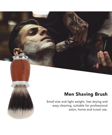 Men's Shaving Brush - Nylon Bristles & Wooden Handle | Lightweight Facial Hair Beard Brush for Home & Salon Use - Buy Online on GoSupps.com