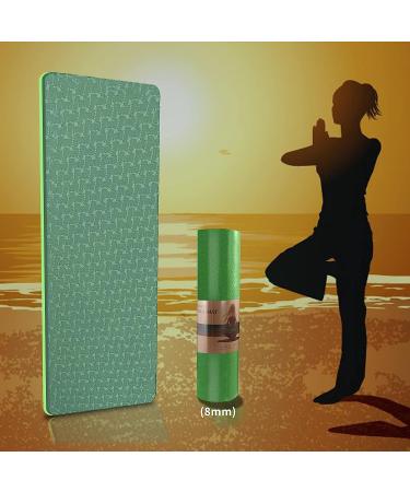 8mm Thick Eco-Friendly Non-Slip Yoga Mat for Men and Women - Atrovirens - Buy Online on GoSupps.com