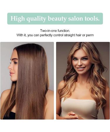 2 in 1 Mini Hair Straightener & Curler | Ceramic Tourmaline Plate | Small Lightweight Portable Flat Iron for Home | Green - Buy Online on GoSupps.com