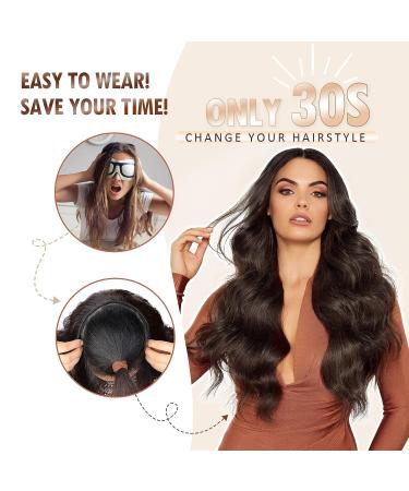 NANNAN Black Long Wavy U-Shaped Clip in Hair Extensions | 18 Inch Synthetic Hairpieces for Women - Buy Online on GoSupps.com