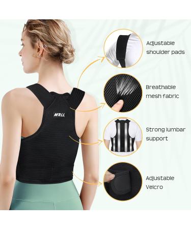 Adjustable Back Support Brace Posture Corrector for Women and Men - Upper Back Straightener - Relief Neck, Back, and Shoulder Pain (Size L) - Buy Online on GoSupps.com