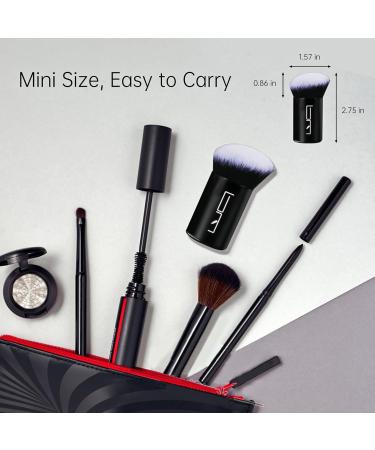 Angled Foundation Makeup Brush | Kabuki Brush for Powder Blush Bronzer & Concealer | Travel-Friendly Black Brush with Portable Cover - Buy Online on GoSupps.com