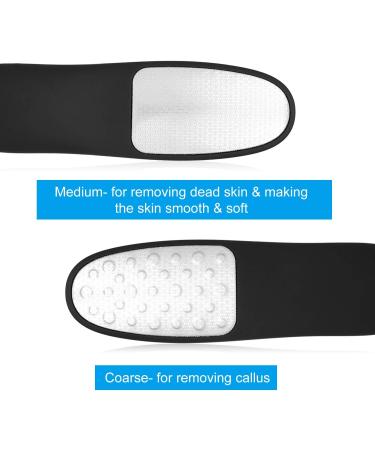 Double-Sided Stainless Steel Foot File | ABS Plastic Anself Cornel Remover | Coarse & Fine Pedicure Tool | Matte Black Foot Care - Buy Online on GoSupps.com