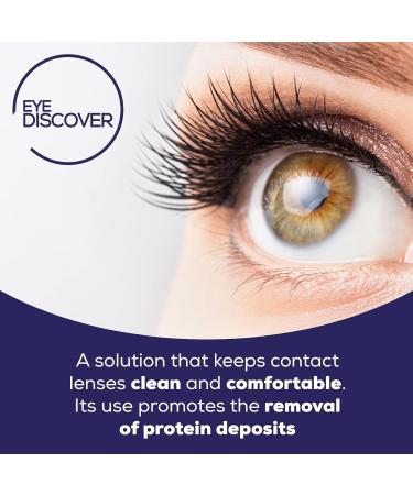 Eye Discover Contact Lens Solution 2 x 360ml Multipurpose Bottles + 1 x 100ml Travel Size - Disinfects, Cleans, Removes Protein, Moistens and Rinses - Soft Contact-Lens Solution - Buy Online on GoSupps.com