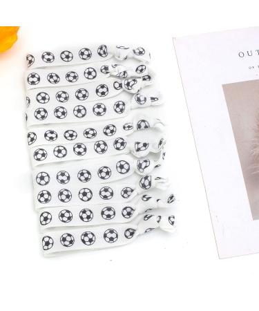 20 Soccer Hair Ties - Elastic Ribbon Ponytail Holders for Girls & Women | No Crease Hair Accessories for Football Team Members - Buy Online on GoSupps.com