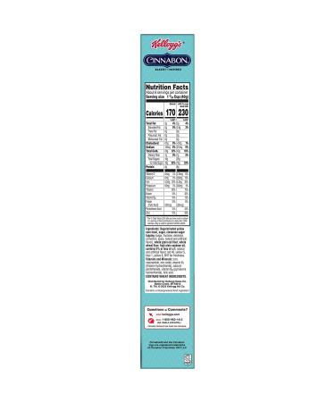 Kelloggs Cinnabon Cold Breakfast Cereal  7 Vitamins and Minerals  Kids Snacks  Original  8.7oz Box (1 Box) - Buy Online on GoSupps.com