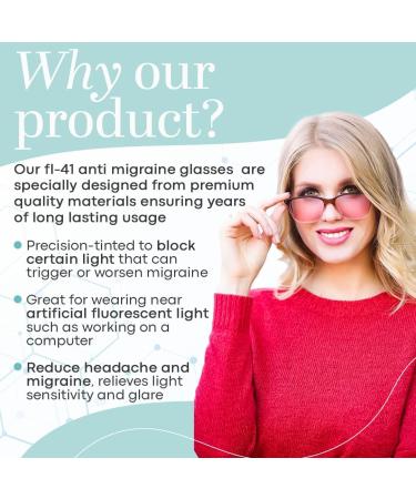 Terramed Just Think Comfort Migraine Glasses FL-41 | Unisex Relief for Migraine & Light Sensitivity | UV Protection & Eye Strain Relief - Buy Online on GoSupps.com