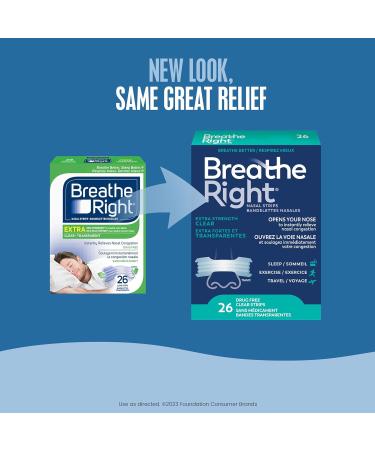 Breathe Right Extra Clear Nightly Sleep Clear 26 Count (Pack of 1) - Buy Online on GoSupps.com