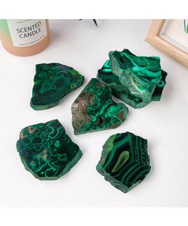 Malachite Crystal Statue Natural Crystal Malachite Slice for Home Decoration | Polished Slab Rock Healing Crystals Malachite Stones Slices for Home Garden Art Decor Littryee - Buy Online on GoSupps.com